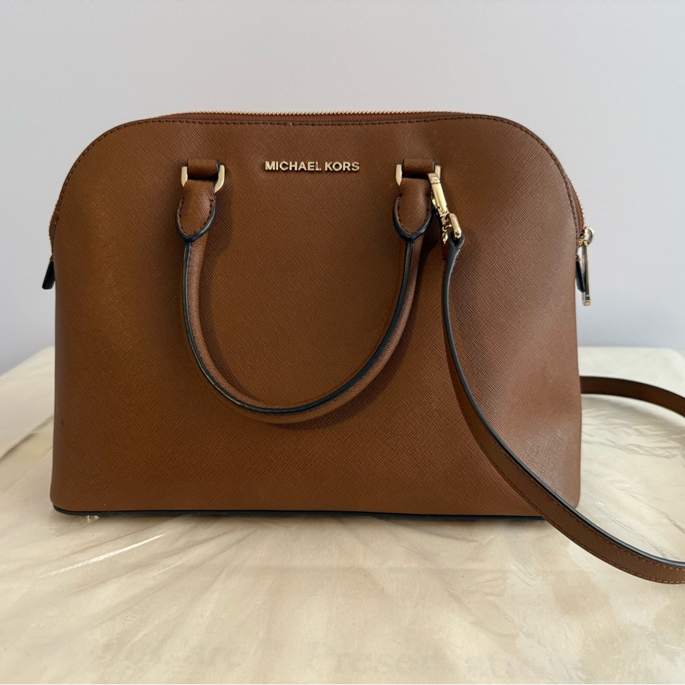 Michael Kors Cindy Dome Satchel in Brown